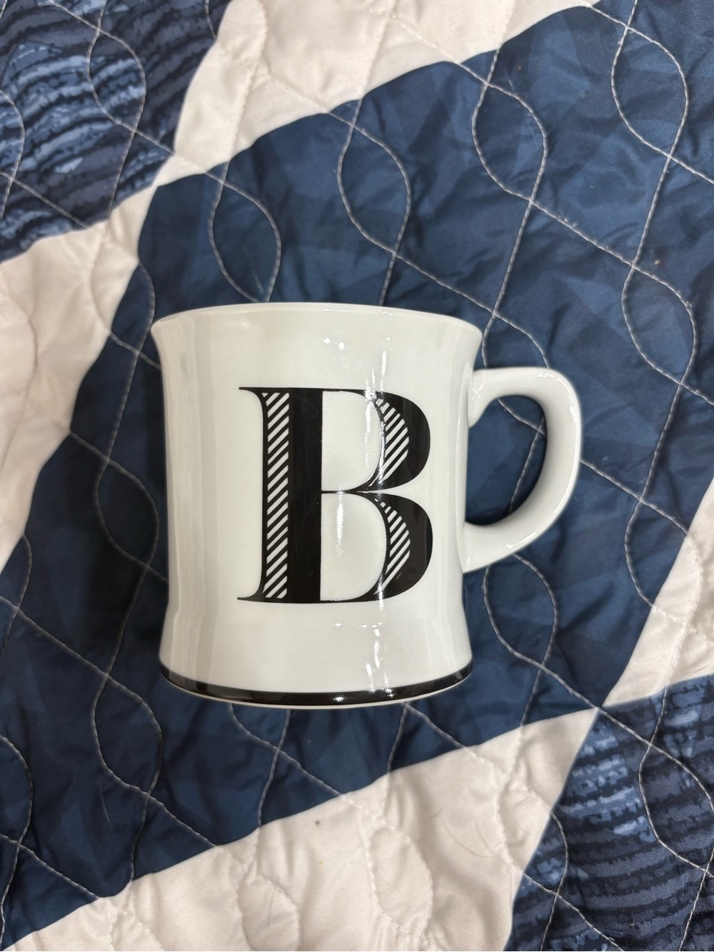 Monogram B White Ceramic Coffee Mug